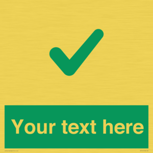 Custom green background, green tick sign